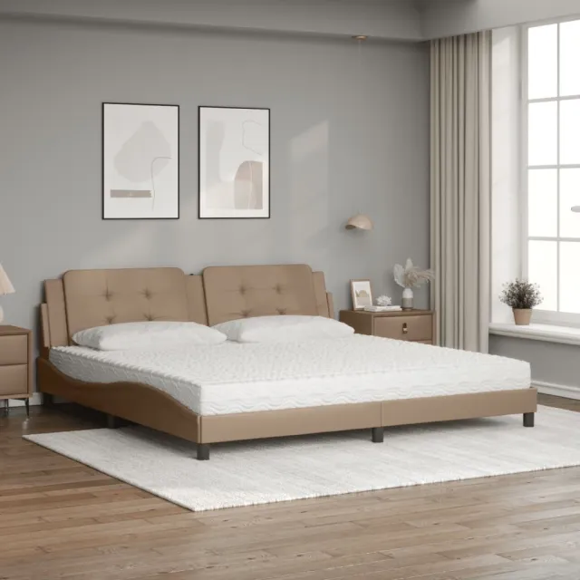 Lit avec matelas Zadar cappuccino 200x200 cm similicuir