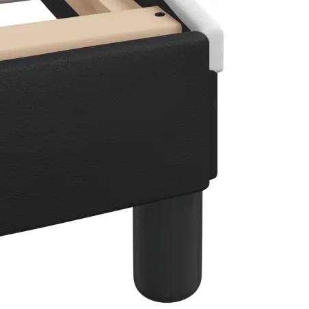 Lit avec matelas Zadar noir et blanc 200x200 cm similicuir