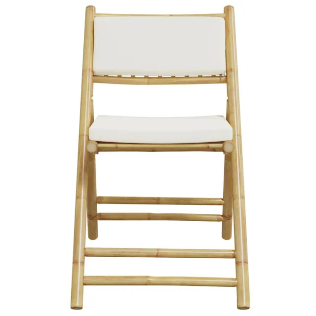 Chaises de bistro pliantes lot de 6 et coussins blanc crème