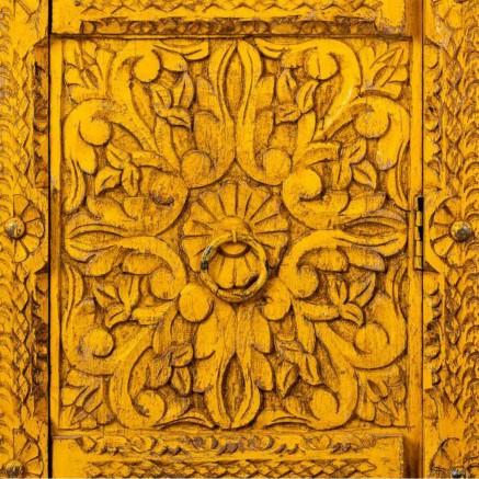 Cupboard Alexandra House Living Yellow Iron Mango wood 40 x 149 x 53 c 2