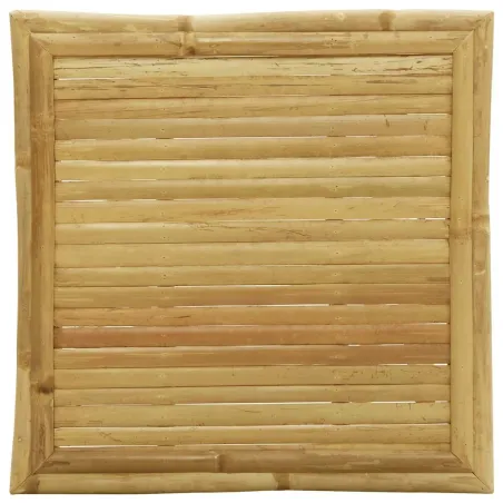 Ensemble de bistro pliante 3 pcs et coussins blanc crème bambou