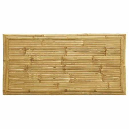 Ensemble de bistro pliante 5 pcs et coussins blanc crème bambou