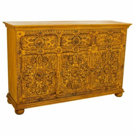 Aparador Alexandra House Living Amarillo Hierro Madera de mango 45 x 9