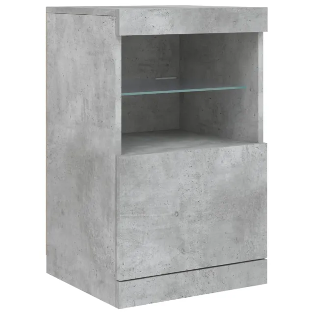 Buffet avec lumières LED gris béton 162x37x67 cm