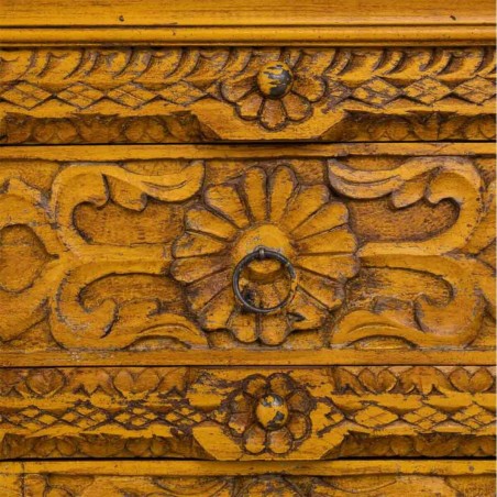 Buffet Alexandra House Living Jaune Fer Bois de manguier 45 x 96 x 147