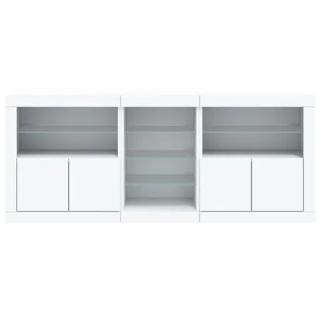 Buffet avec lumières LED blanc 162x37x67 cm