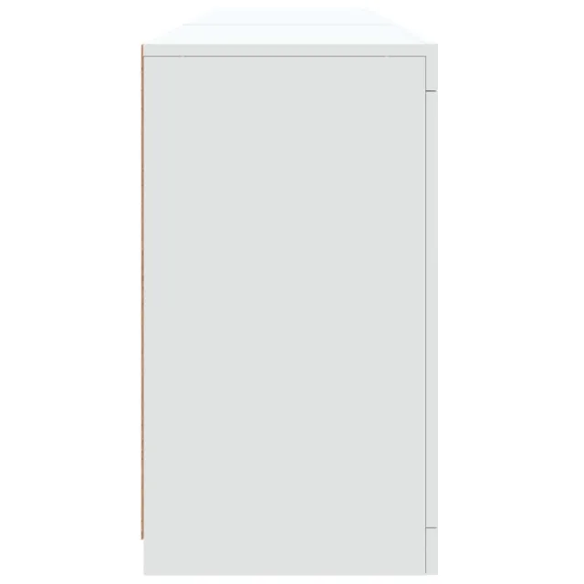 Buffet avec lumières LED blanc 162x37x67 cm