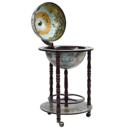 Bar sous forme de globe Bois d'eucalyptus Bleu 2