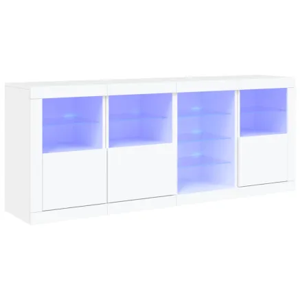 Buffet avec lumières LED blanc 164x37x67 cm 2