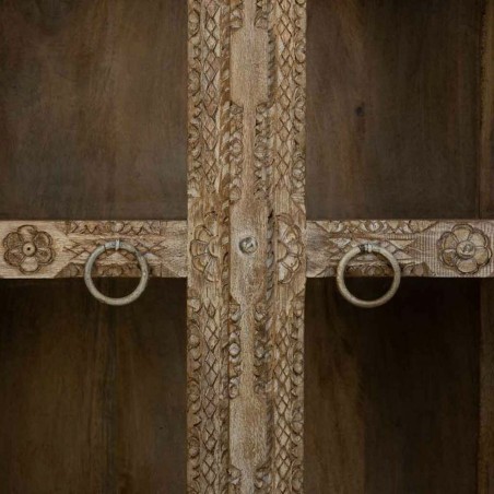 Stand Espositore Alexandra House Living Vetro Ferro Legno di mango 43