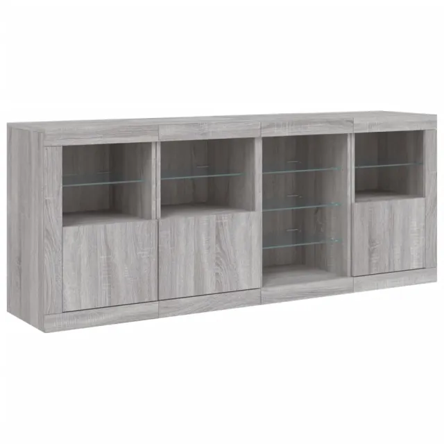 Buffet avec lumières LED sonoma gris 164x37x67 cm