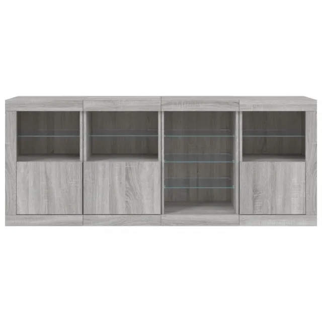 Buffet avec lumières LED sonoma gris 164x37x67 cm
