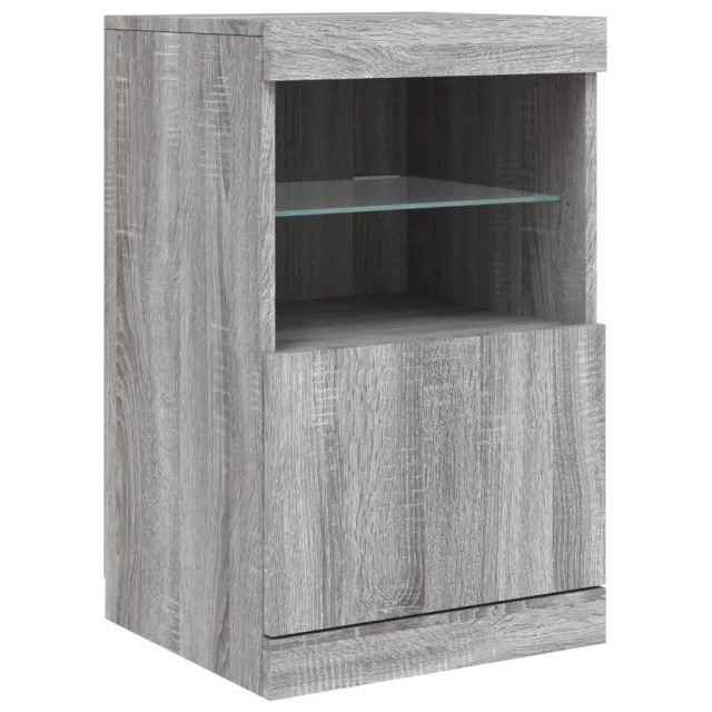 Buffet avec lumières LED sonoma gris 164x37x67 cm