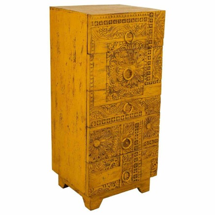 Cassettiera Alexandra House Living Giallo Ferro Legno di mango 40 x 10