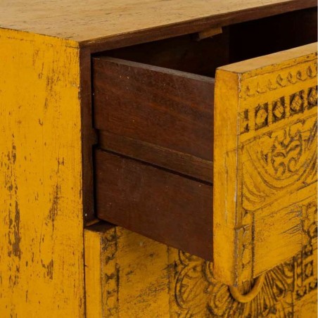 Chest of drawers Alexandra House Living Yellow Iron Mango wood 40 x 10