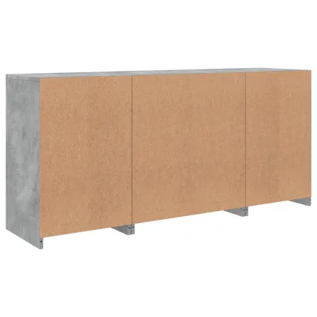 Buffet avec lumières LED gris béton 142,5x37x67 cm
