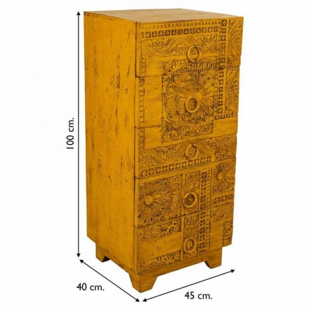 Chest of drawers Alexandra House Living Yellow Iron Mango wood 40 x 10
