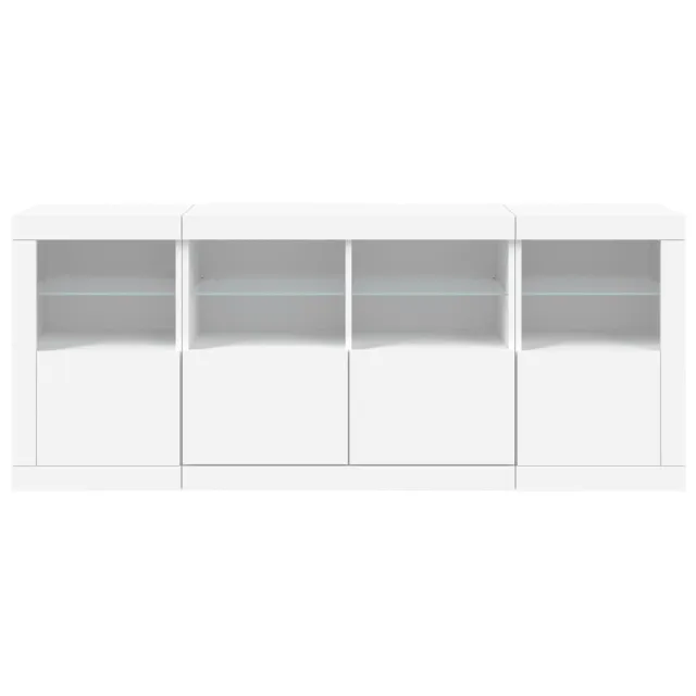 Buffet avec lumières LED blanc 163x37x67 cm