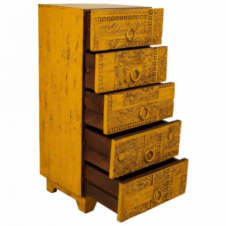 Chest of drawers Alexandra House Living Yellow Iron Mango wood 40 x 10