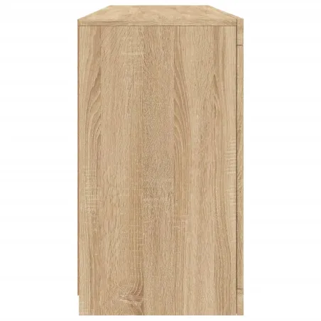 Buffet avec lumières LED chêne sonoma 163x37x67 cm