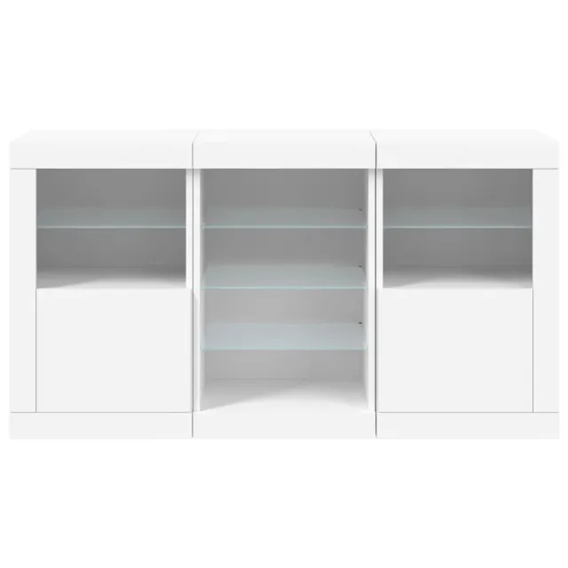 Buffet avec lumières LED blanc 123x37x67 cm