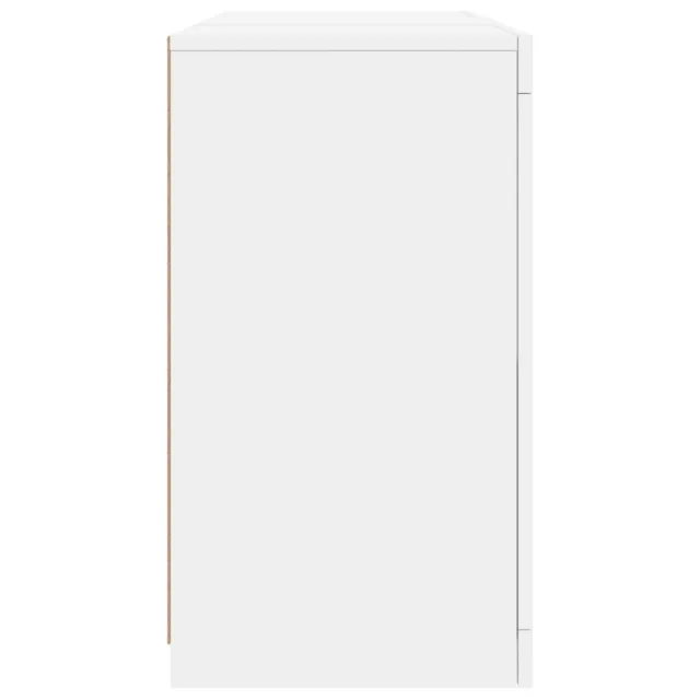 Buffet avec lumières LED blanc 123x37x67 cm