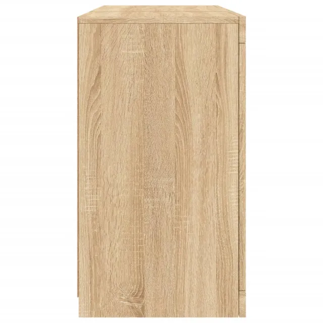 Buffet avec lumières LED chêne sonoma 123x37x67 cm