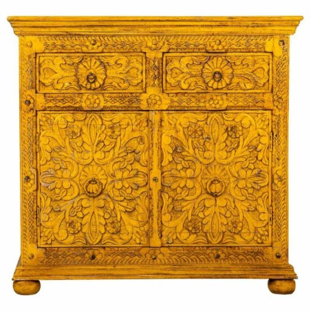 Anrichte Alexandra House Living Gelb Eisen Mango-Holz 40 x 90 x 90 cm