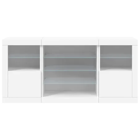 Buffet avec lumières LED blanc 142,5x37x67 cm