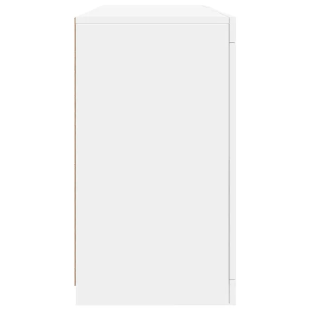 Buffet avec lumières LED blanc 142,5x37x67 cm