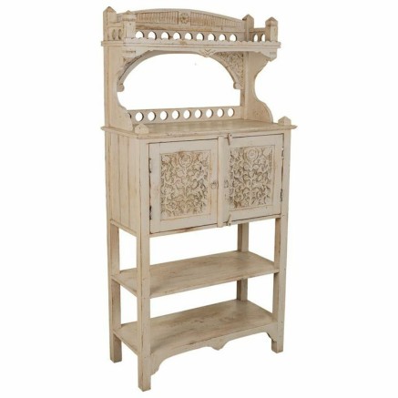 Aparador Alexandra House Living Blanco Hierro Madera de mango 35 x 150