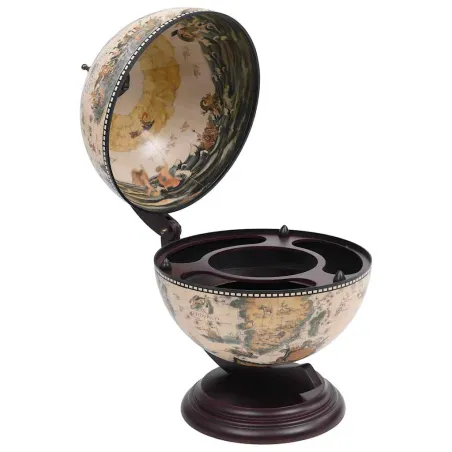 Support de vin globe de dessus de table Bois d'eucalyptus Blanc
