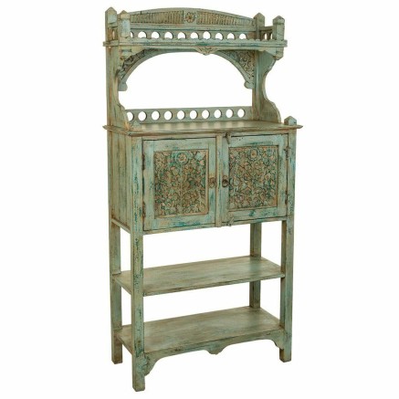 Buffet Alexandra House Living Bleu Fer Bois de manguier 35 x 150 x 75