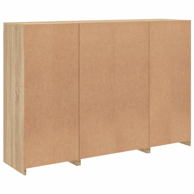 Buffets avec lumières LED 3 pcs chêne sonoma bois d'ingénierie