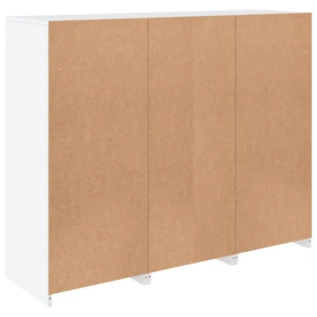 Buffets avec lumières LED 3 pcs blanc bois d'ingénierie