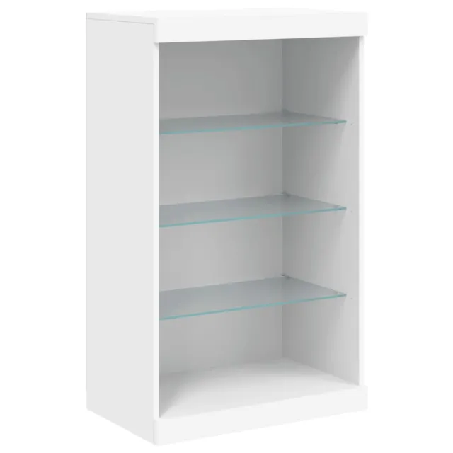 Buffets avec lumières LED 3 pcs blanc bois d'ingénierie