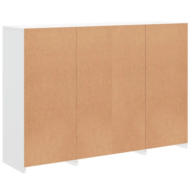 Buffets avec lumières LED 3 pcs blanc bois d'ingénierie