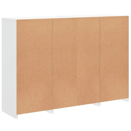 Buffets avec lumières LED 3 pcs blanc bois d'ingénierie