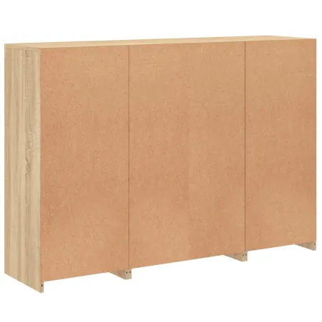 Buffets avec lumières LED 3 pcs chêne sonoma bois d'ingénierie