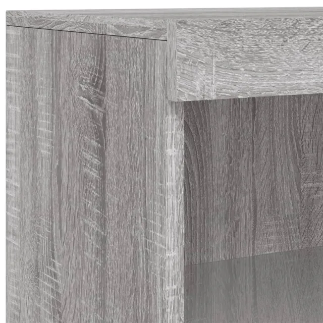 Buffets avec lumières LED 3 pcs sonoma gris bois d'ingénierie