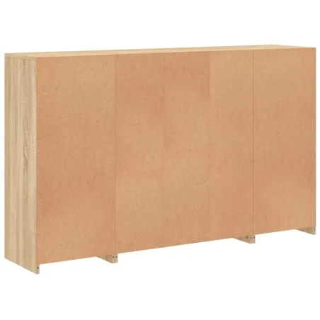 Buffets avec lumières LED 3 pcs chêne sonoma bois d'ingénierie