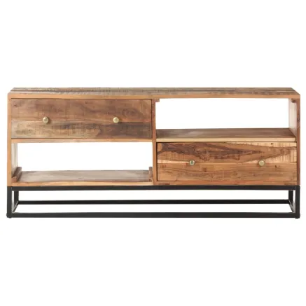 Meuble TV 120x30x50 cm Bois d'acacia brut 2
