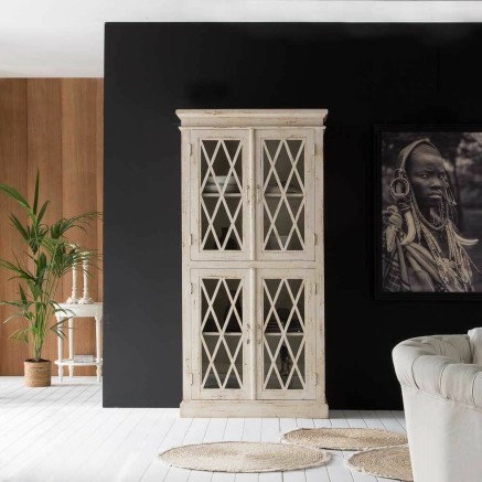 Display Stand Alexandra House Living Glass Iron Mango wood 40 x 183 x