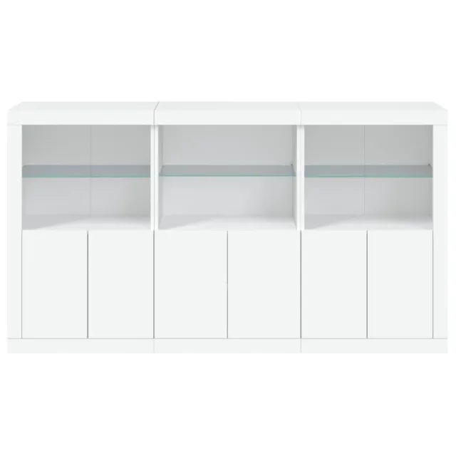 Buffet avec lumières LED blanc 181,5x37x100 cm