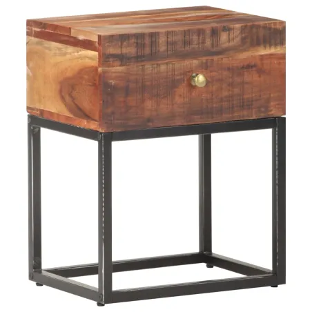 Table de chevet 40x30x50 cm Bois d'acacia brut