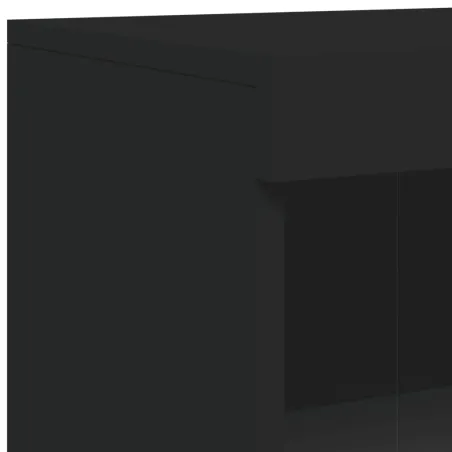 Buffet avec lumières LED noir 181,5x37x100 cm