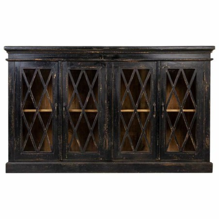 Anrichte Alexandra House Living Schwarz Glas Mango-Holz 40 x 100 x 170