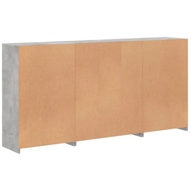 Buffet avec lumières LED gris béton 202x37x100 cm