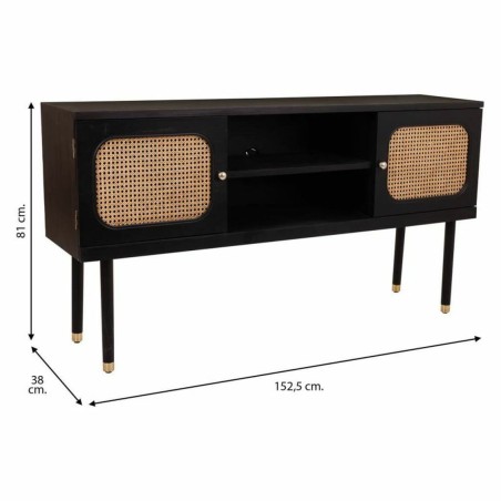 Buffet Alexandra House Living Noir Bois de pin Bois MDF 38 x 81 x 152