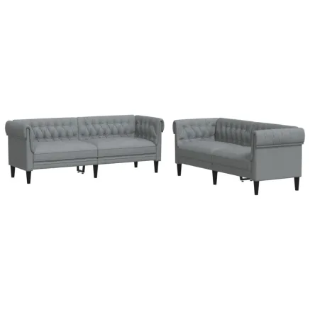 Ensemble de canapés 2 pcs gris clair tissu 2